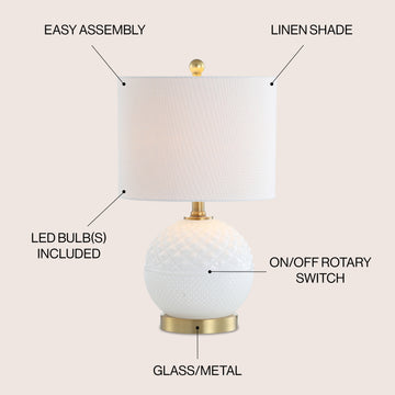 Julienne 20.5" Glass/Metal LED Table Lamp - JONATHAN Y
